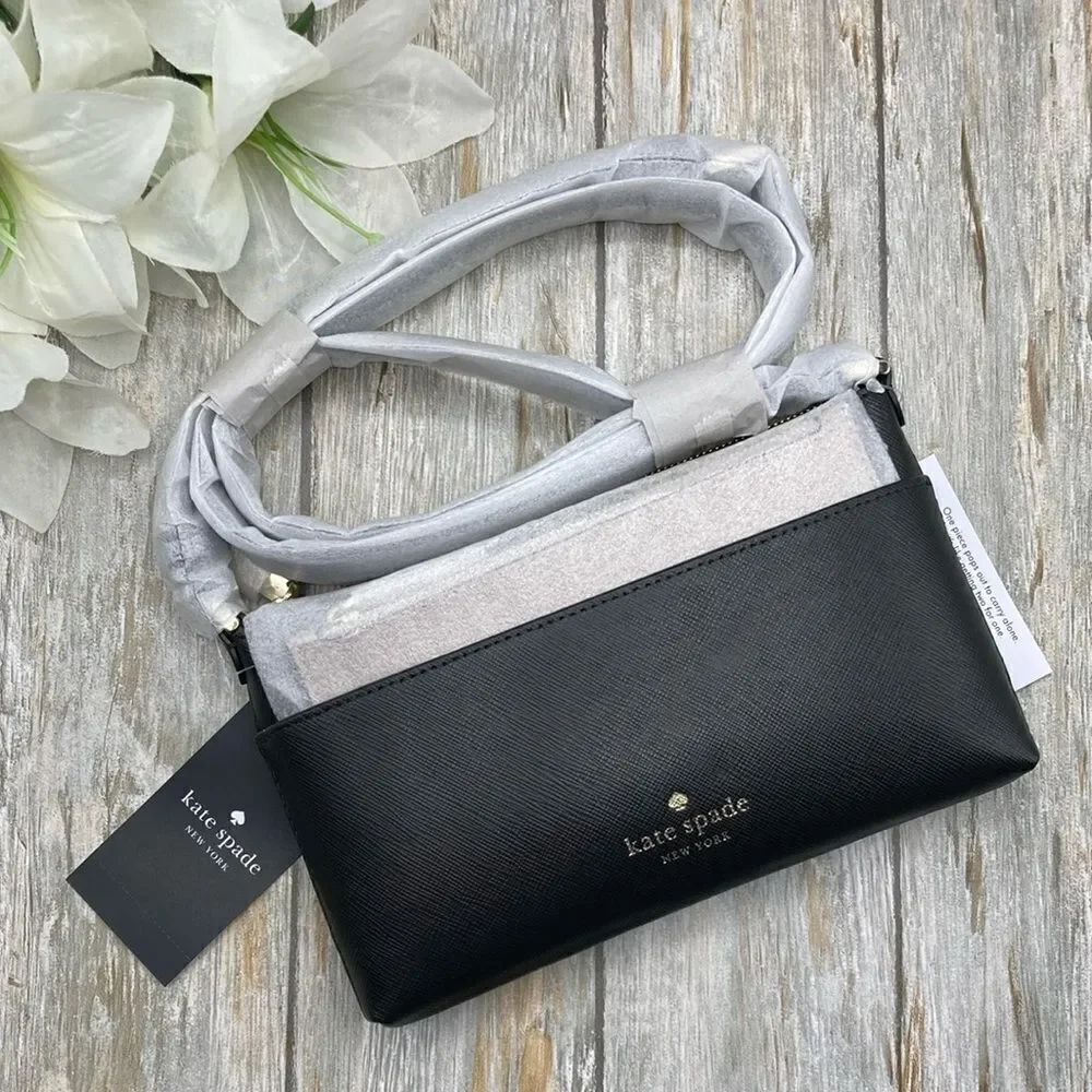 Kate Spade Purse Black Slim Sadie Crossbody Set Bag Wallet
